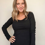 Sarah Ribbed Scoop Neck Top - Elle Maxine