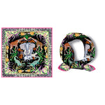 Satin Scarf - Black Animal Print - Elle Maxine