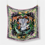 Satin Scarf - Black Animal Print - Elle Maxine