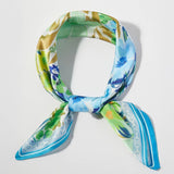 Satin Scarf - Blue Vintage Garden - Elle Maxine