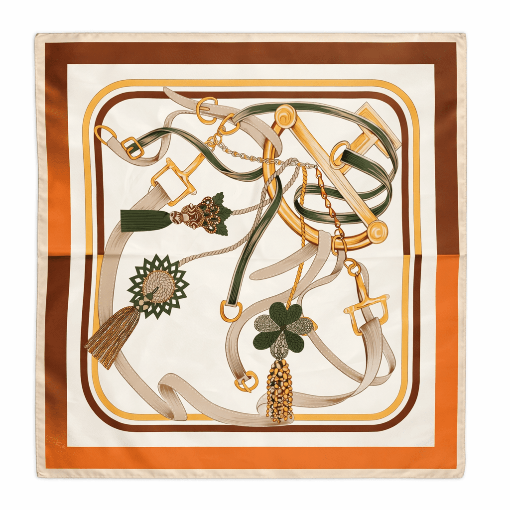 Satin Scarf - Equestrian Print - Elle Maxine