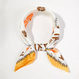 Satin Scarf - Gold Floral Frame - Elle Maxine