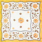 Satin Scarf - Gold Floral Frame - Elle Maxine