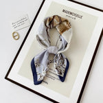 Satin Scarf - Letter Print - Elle Maxine