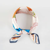 Satin Scarf - Orange and Blue Lily - Elle Maxine