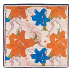 Satin Scarf - Orange and Blue Lily - Elle Maxine