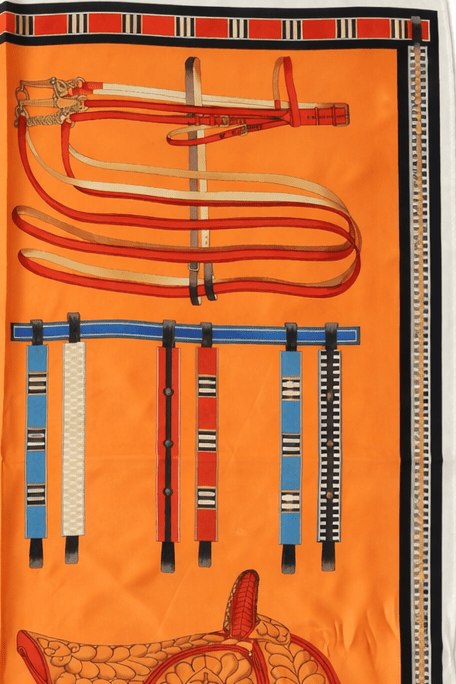 Satin Scarf - Orange Saddle - Elle Maxine