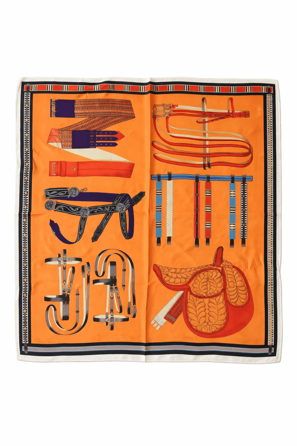 Satin Scarf - Orange Saddle - Elle Maxine