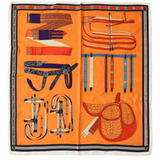 Satin Scarf - Orange Saddle - Elle Maxine