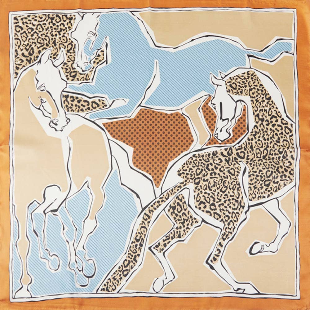 Satin Scarf- Pop Art Horse
