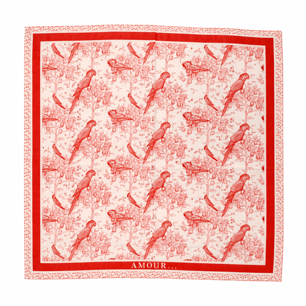 Satin Scarf - Red/Pink Macaw - Elle Maxine