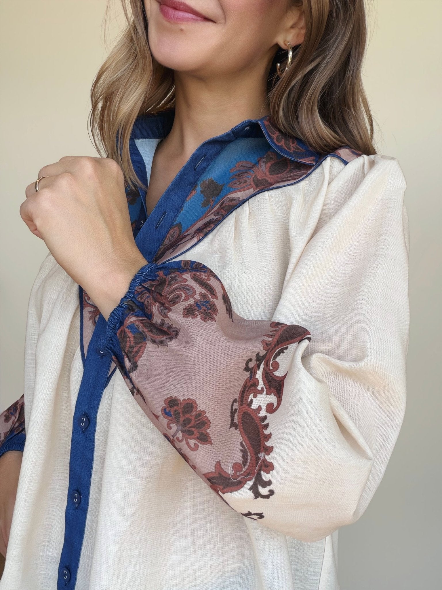 Sayla Button Down Blouse - Elle Maxine