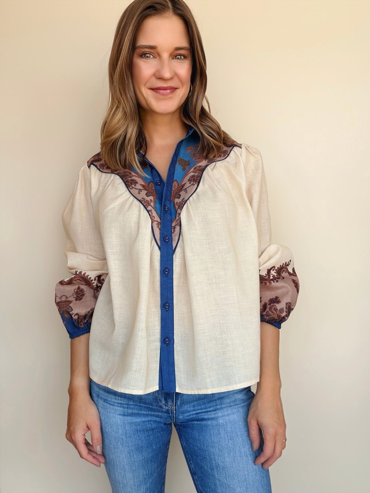 Sayla Button Down Blouse - Elle Maxine