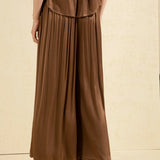 Saylor Viscose Pants - Brown - Elle Maxine