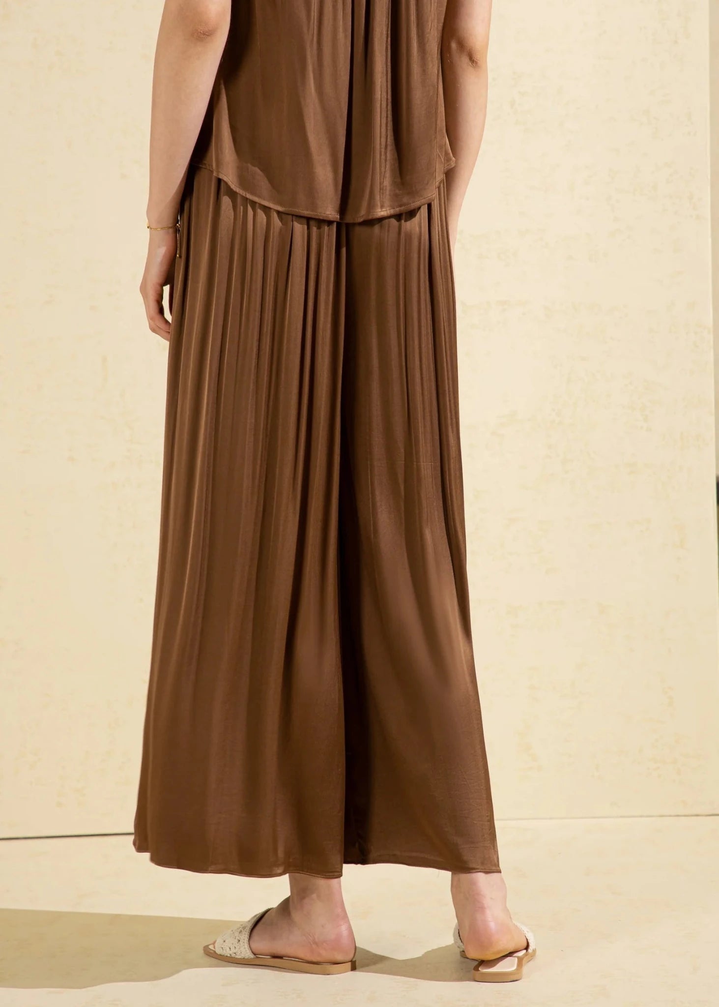 Saylor Viscose Pants - Brown - Elle Maxine