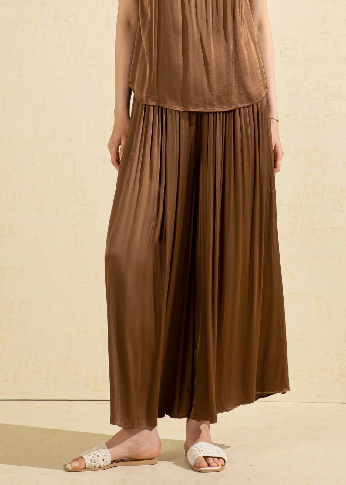 Saylor Viscose Pants - Brown - Elle Maxine