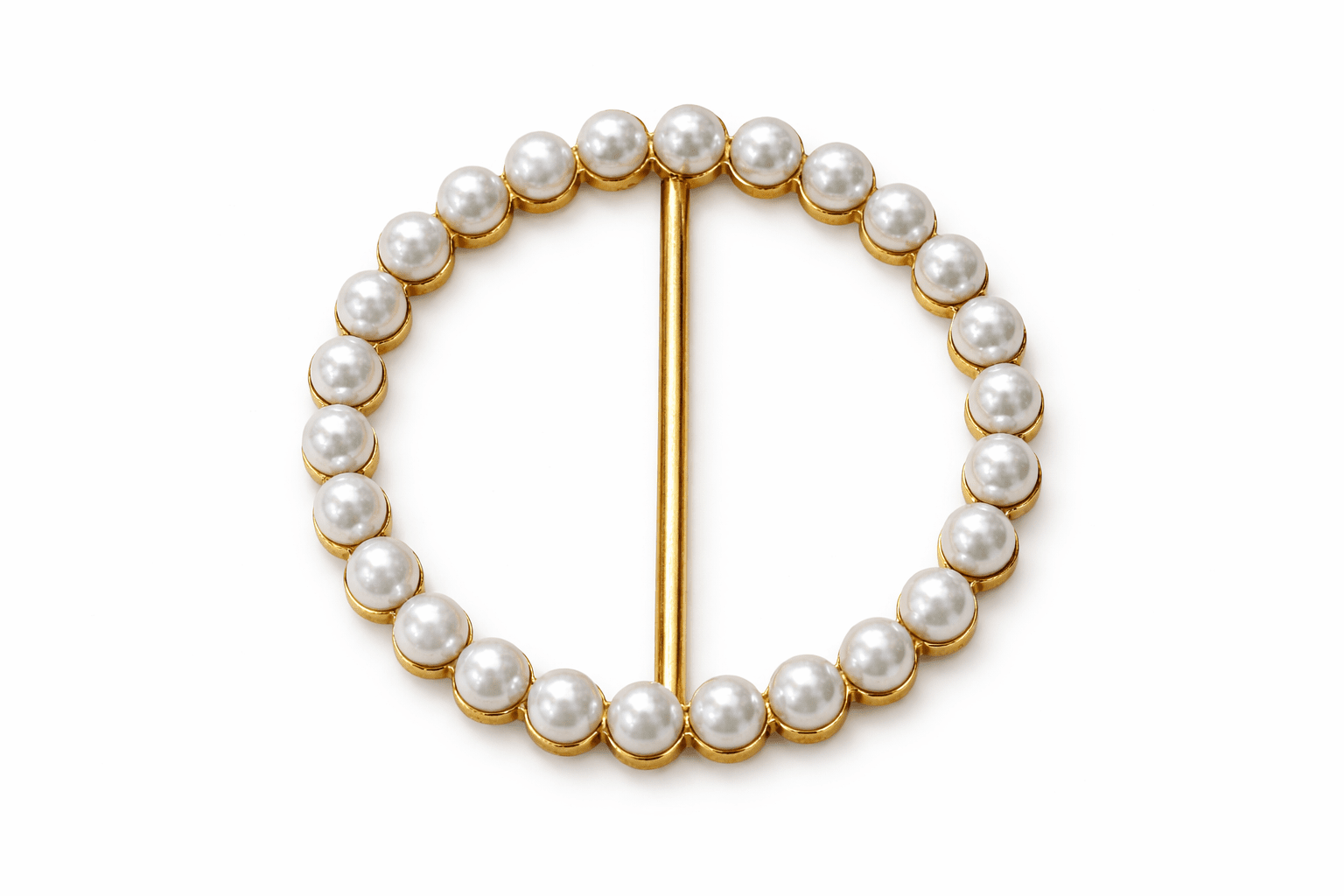 Scarf Slide - Gold Pearl Circle - Elle Maxine