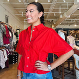 Scarlett Poplin Pin - Tucked Shirt - Elle Maxine