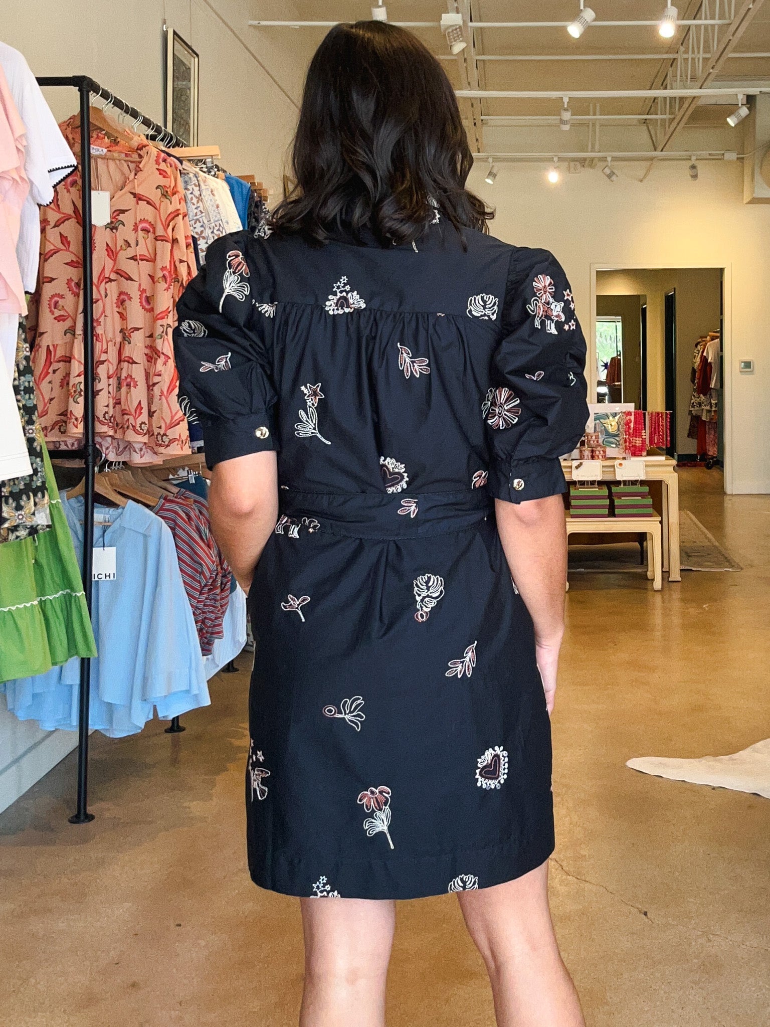 Scarlette Embroidered Puff Sleeve Dress - Elle Maxine