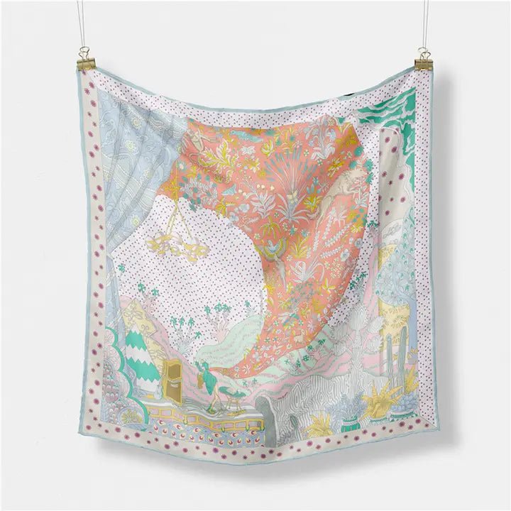 Seaside Light Blue Square Scarf - Elle Maxine