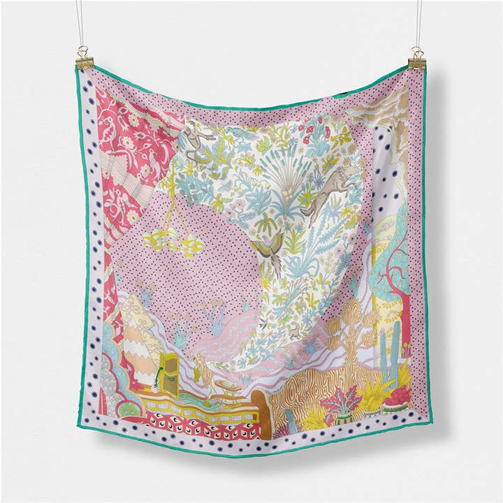 Seaside Pink Square Scarf - Elle Maxine