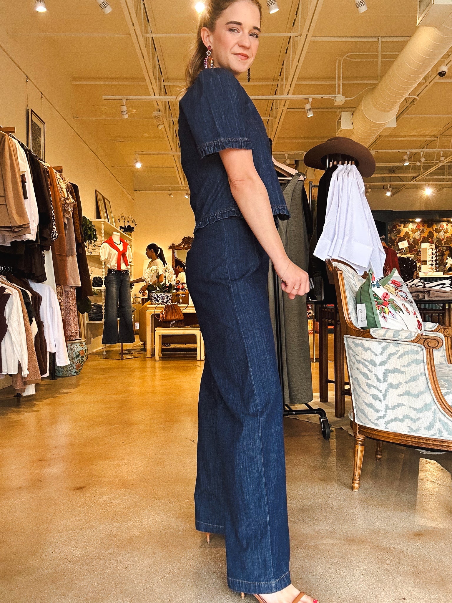 Selena Denim Tie - Waist Pants - Elle Maxine