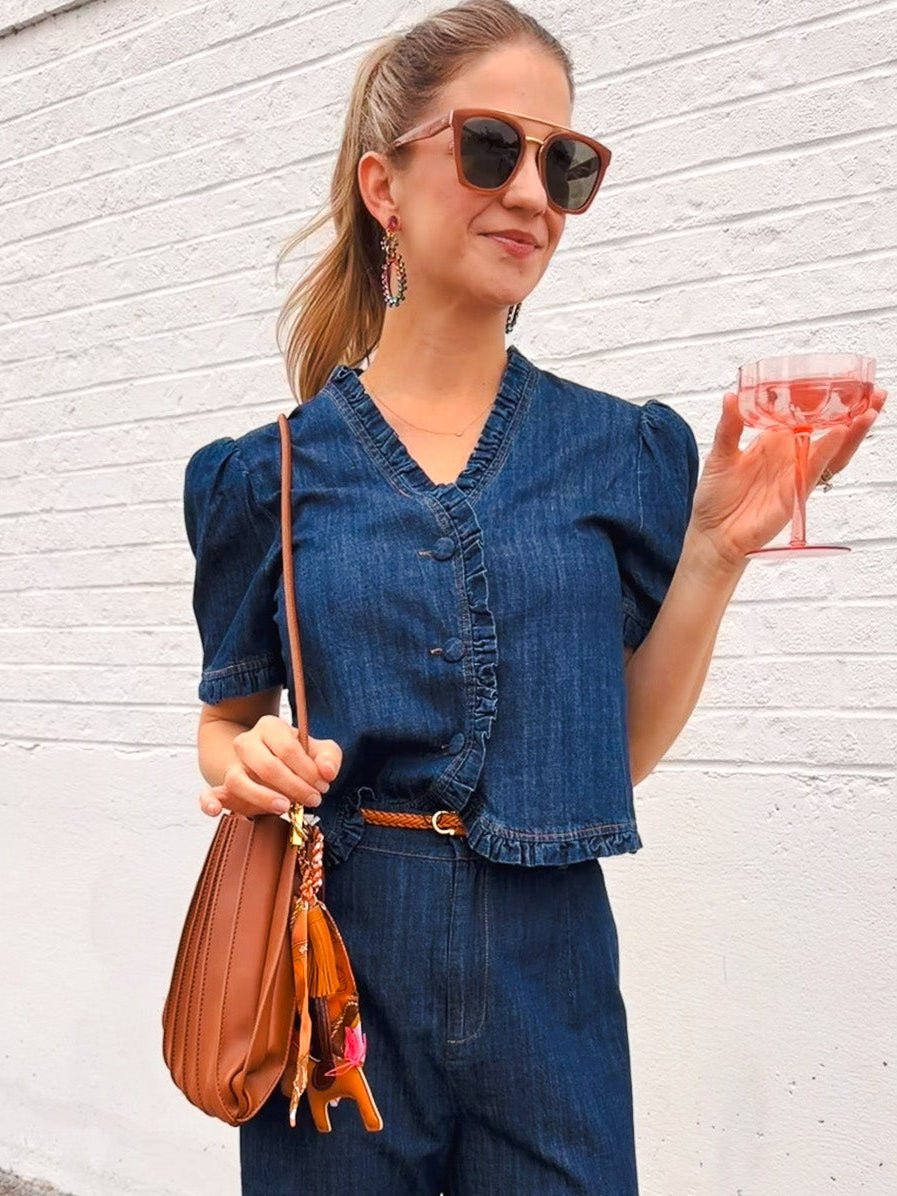 Selena Denim Tie - Waist Pants - Elle Maxine