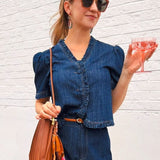 Selena Denim Tie - Waist Pants - Elle Maxine