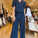 Selena Denim Tie - Waist Pants - Elle Maxine