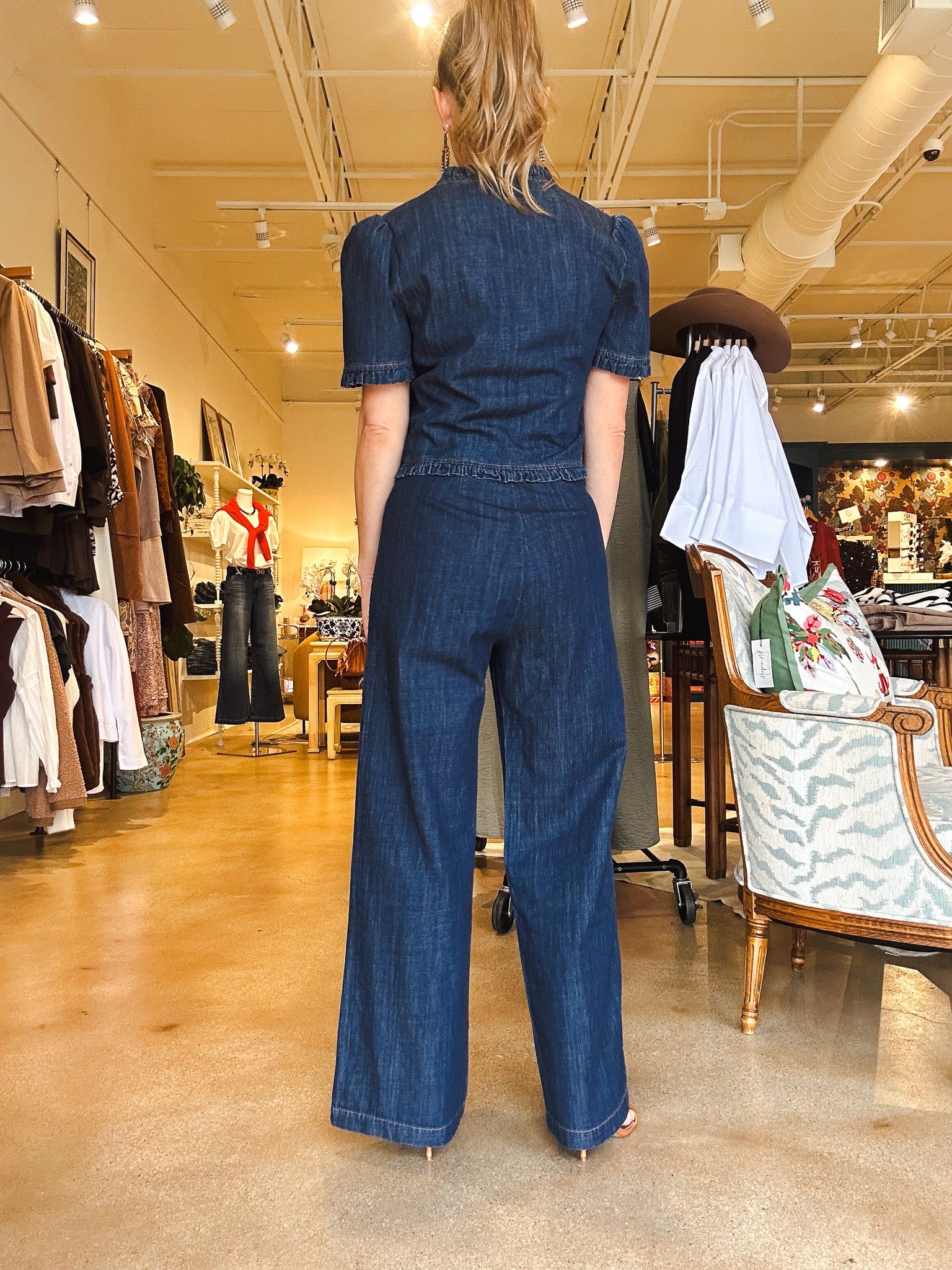 Selena Denim Tie - Waist Pants - Elle Maxine