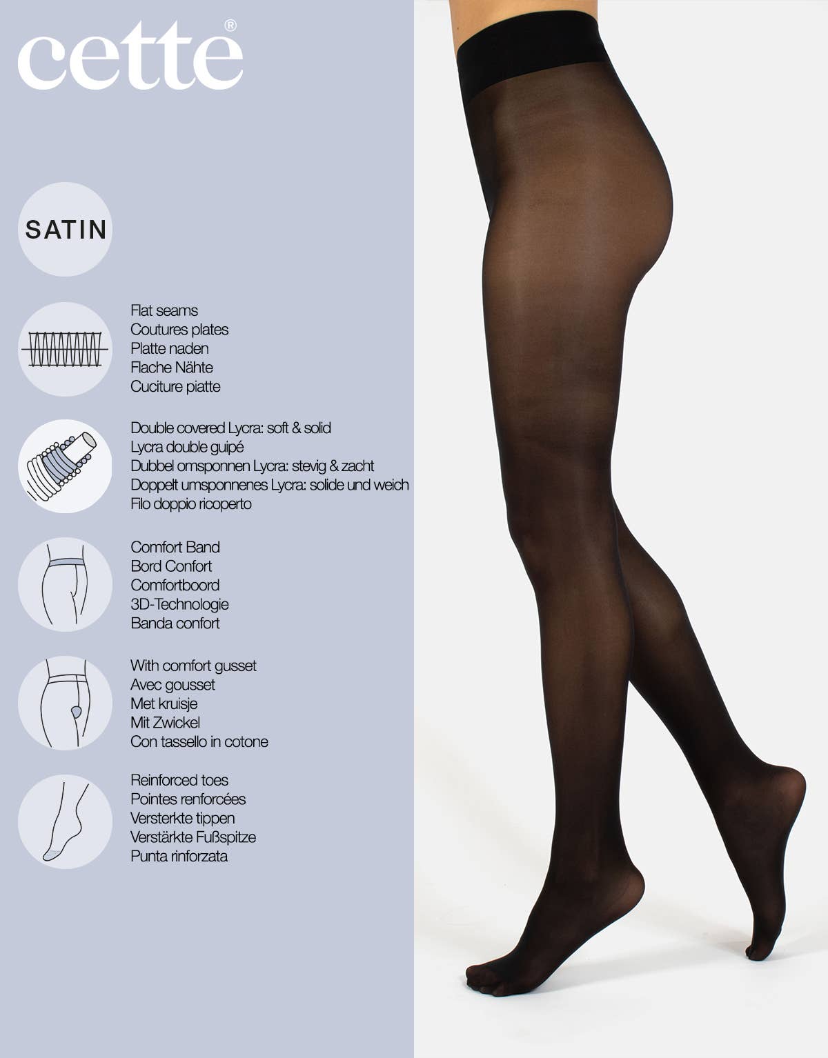 Semi Opaque Tights - Black - Elle Maxine