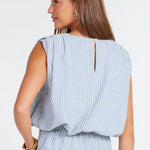 Serafina Stripe Bubble Top - Blue Stripe - Elle Maxine