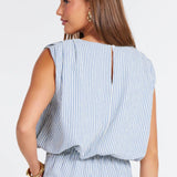 Serafina Stripe Bubble Top - Blue Stripe - Elle Maxine