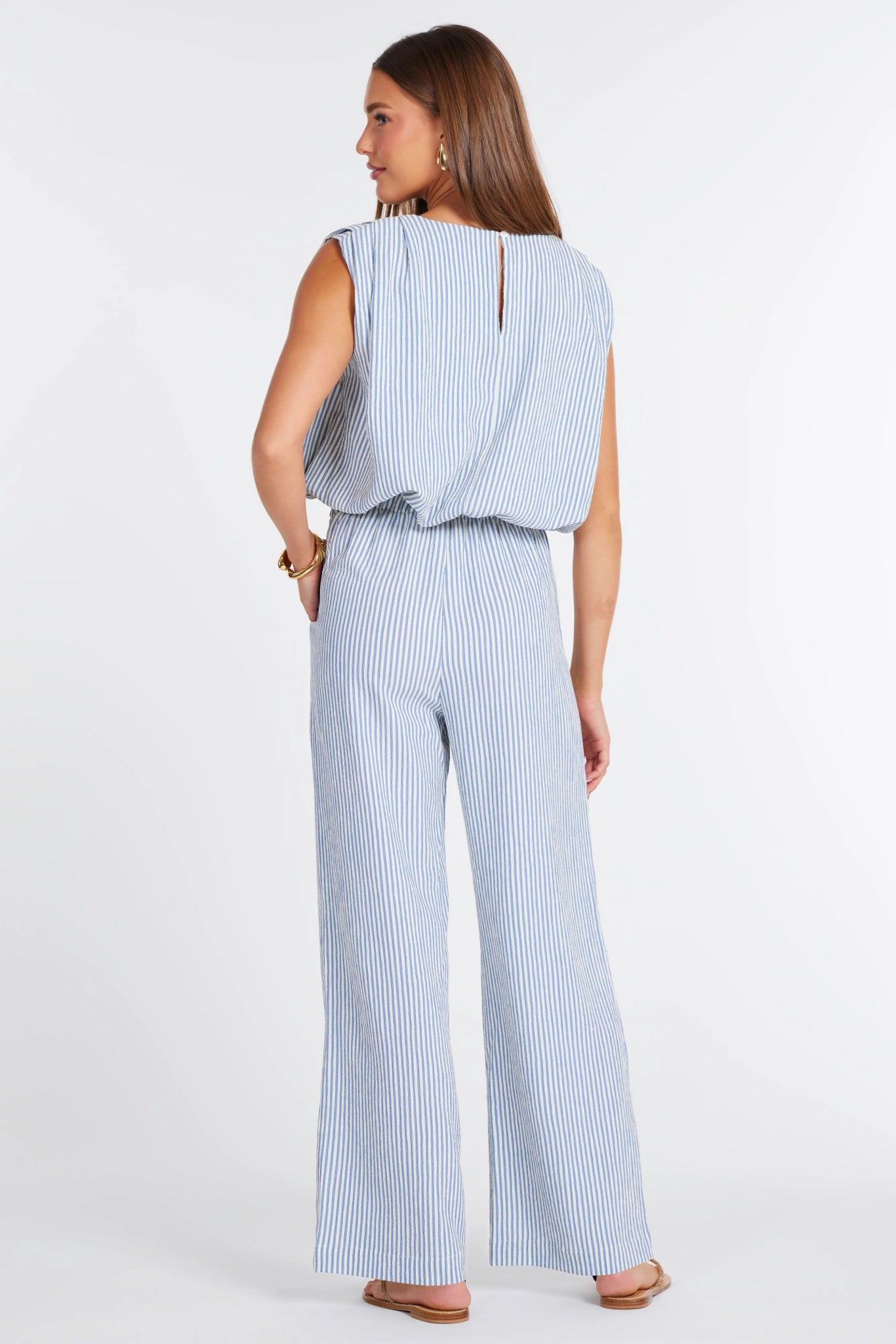 Serafina Stripe Pant - Blue - Elle Maxine
