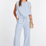 Serafina Stripe Pant - Blue - Elle Maxine