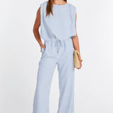 Serafina Stripe Pant - Blue - Elle Maxine