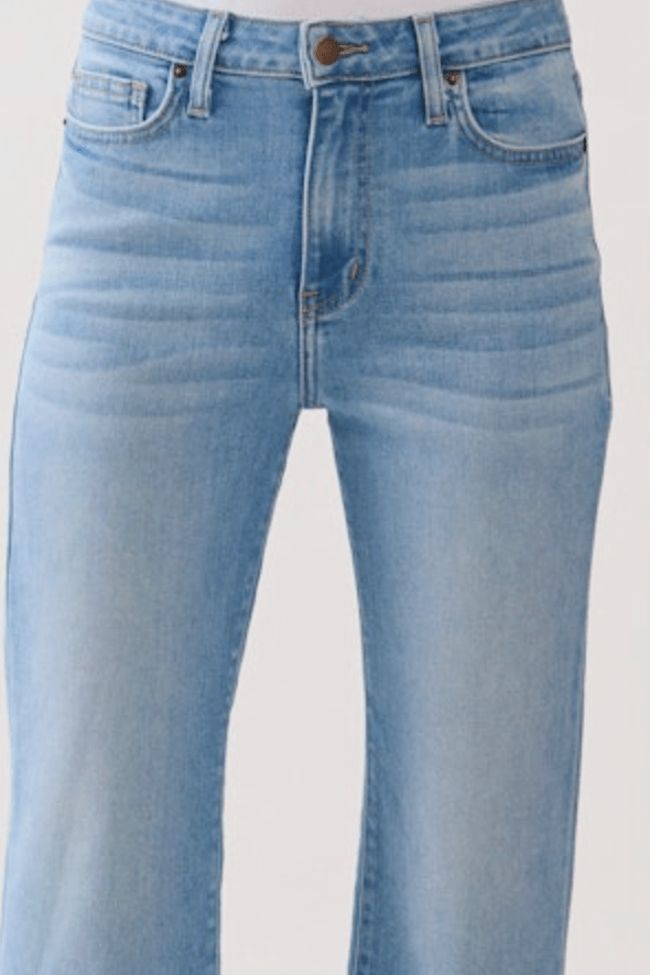 Sicily Scissor Cut Cropped Flare - Light Wash - Elle Maxine