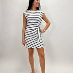 Side Tie T-Shirt Dress - Stripe - Elle Maxine