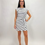Side Tie T-Shirt Dress - Stripe - Elle Maxine