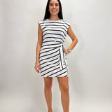 Side Tie T-Shirt Dress - Stripe - Elle Maxine