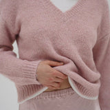 Sienna Fuzzy Double Layer Sweater - Ballet Pink - Elle Maxine