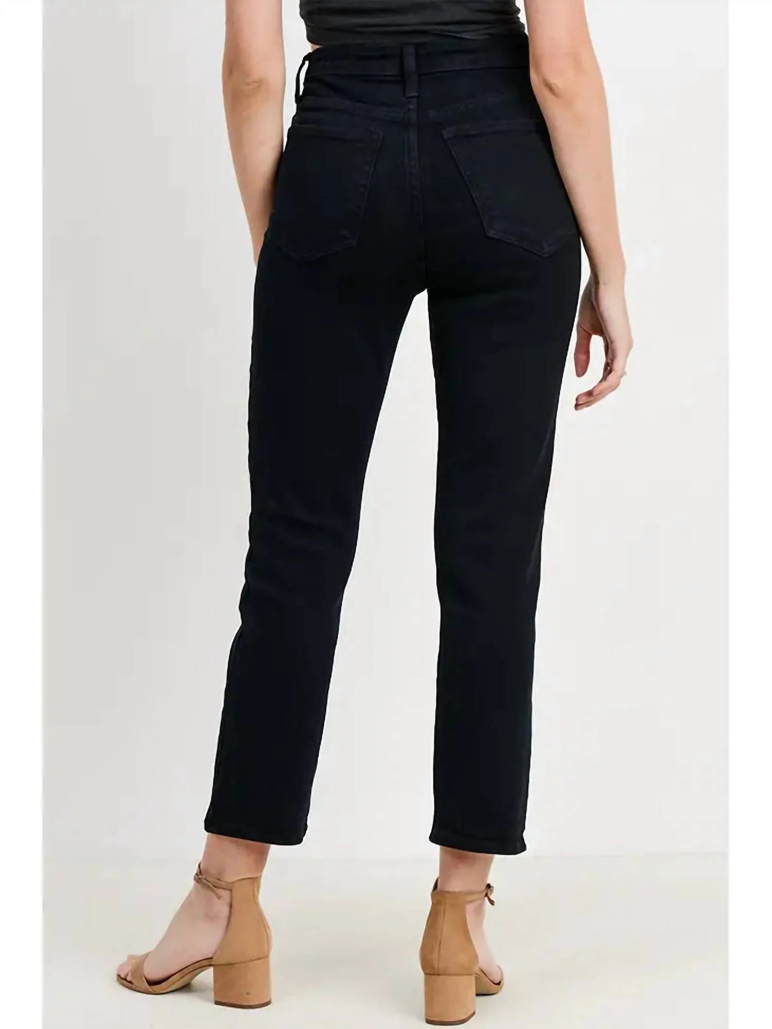 Sienna High Rise Straight - Black - Elle Maxine