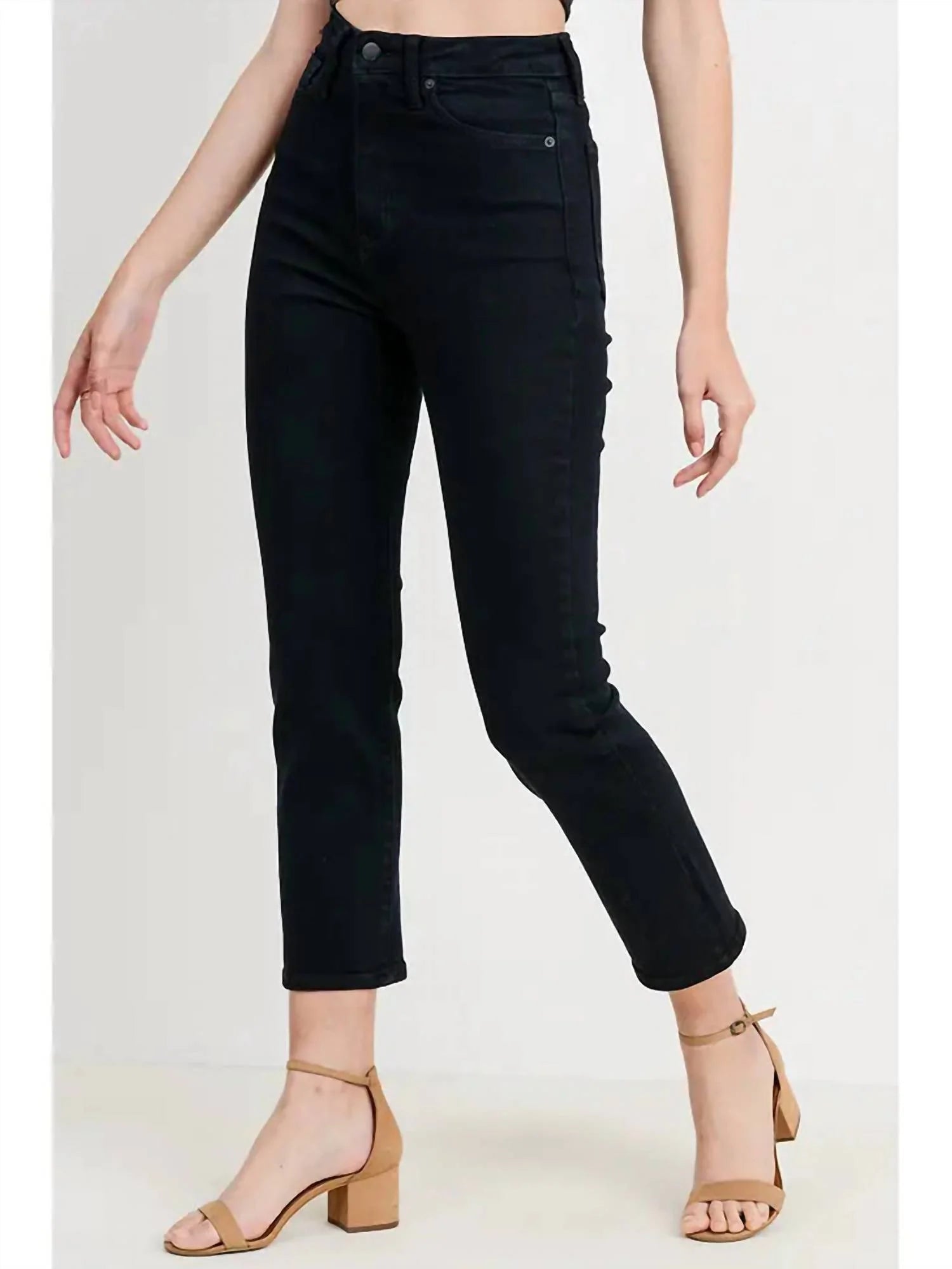 Sienna High Rise Straight - Black - Elle Maxine