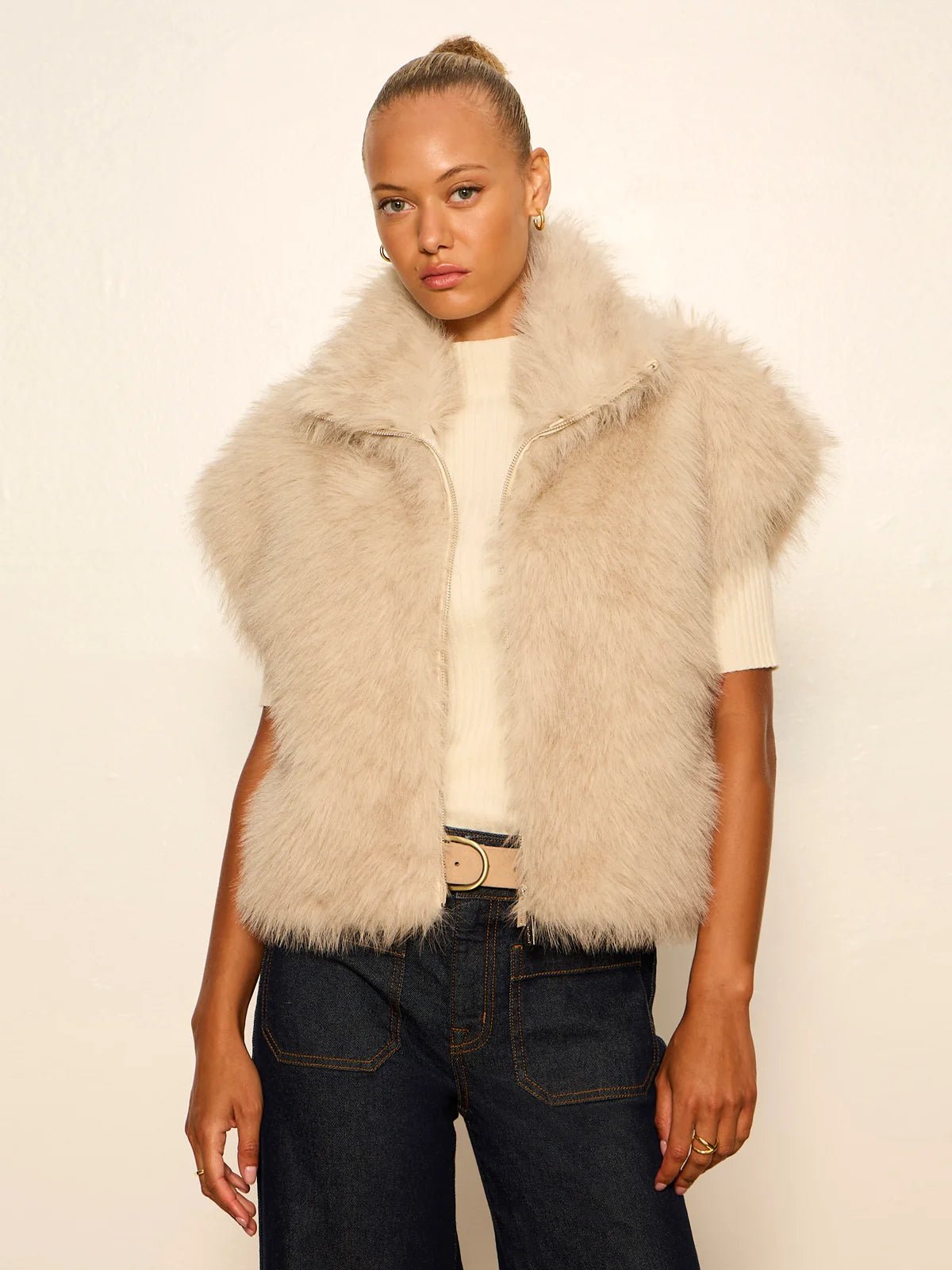 Silky Fur Vest - Elle Maxine
