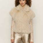 Silky Fur Vest - Almond - Elle Maxine