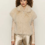 Silky Fur Vest - Almond - Elle Maxine