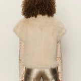 Silky Fur Vest - Almond - Elle Maxine