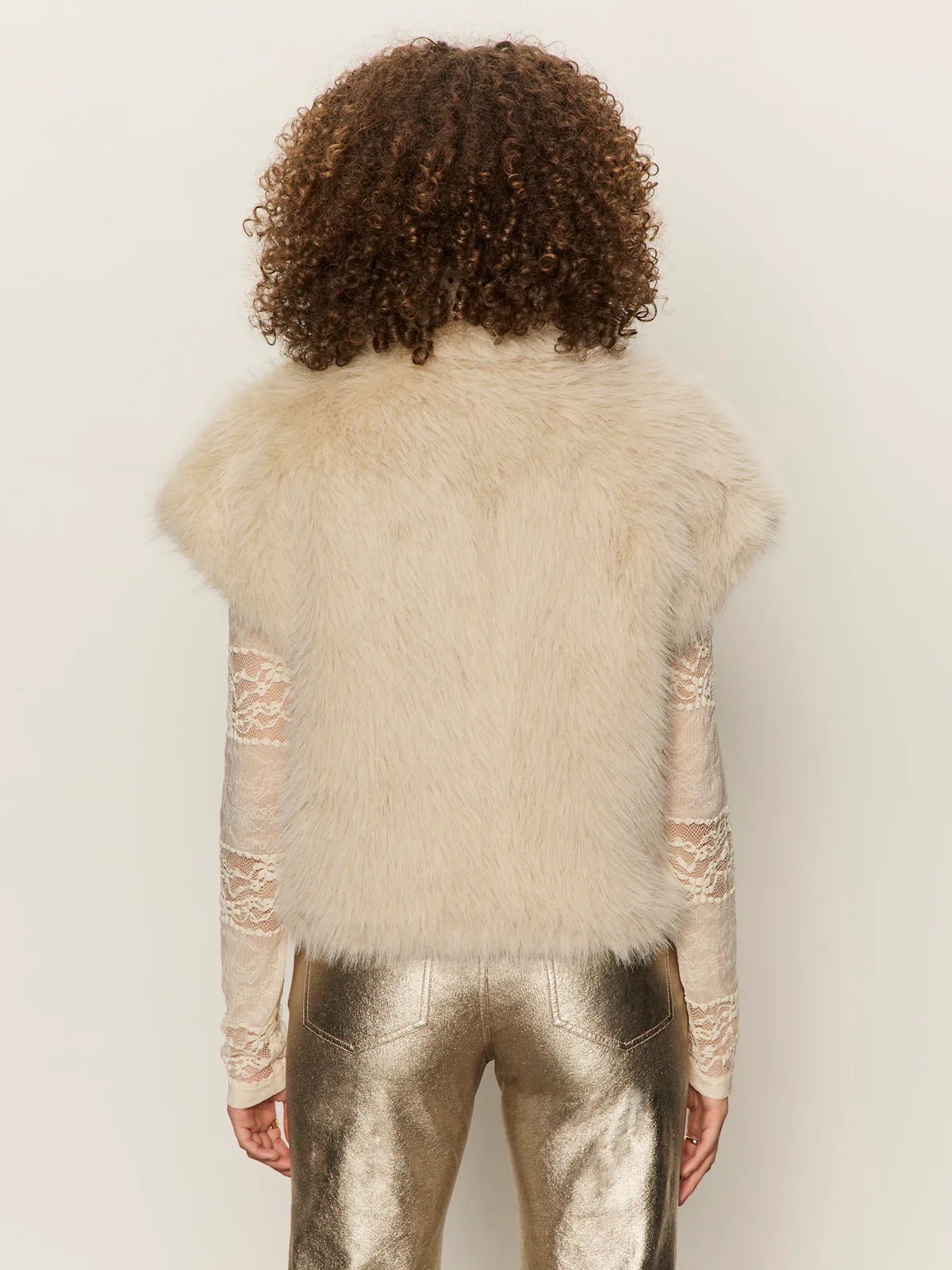 Silky Fur Vest - Almond - Elle Maxine