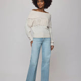 Simone Fringe Sweater - Oak - Elle Maxine