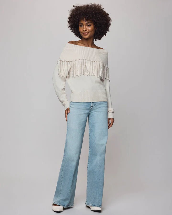Simone Fringe Sweater - Oak - Elle Maxine
